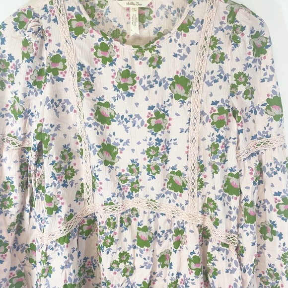 Matilda Jane Pink Floral With Lace Long Sleeve Bell Sleeve Flowy Top Siz… - Picture 8 of 12